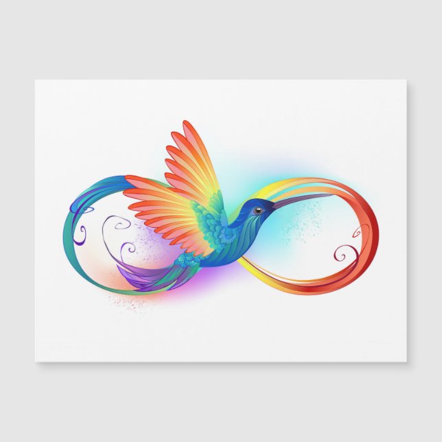 Rainbow Hummingbird mit dem Symbol Unendlichkeit Magnetkarte (Vorderseite)