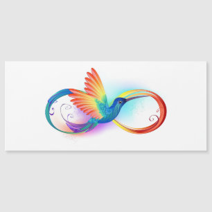 Rainbow Hummingbird mit dem Symbol Unendlichkeit Magnetkarte