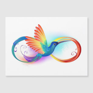 Rainbow Hummingbird mit dem Symbol Unendlichkeit Magnetkarte