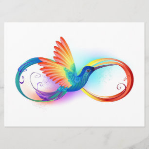 Rainbow Hummingbird mit dem Symbol Unendlichkeit Menükarte