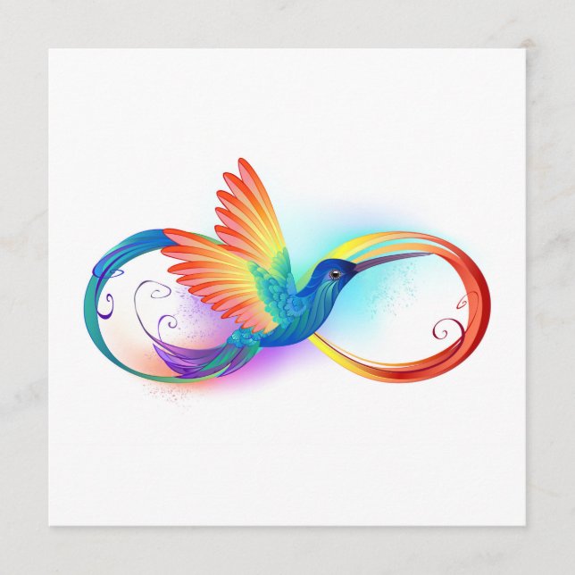 Rainbow Hummingbird mit dem Symbol Unendlichkeit Menükarte (Vorderseite)