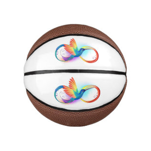 Rainbow Hummingbird mit dem Symbol Unendlichkeit Mini Basketball