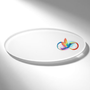 Rainbow Hummingbird mit dem Symbol Unendlichkeit Namenschild