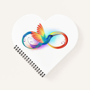 Rainbow Hummingbird mit dem Symbol Unendlichkeit Notizbuch