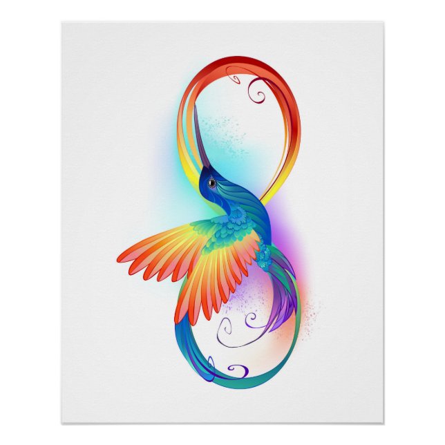 Rainbow Hummingbird mit dem Symbol Unendlichkeit Poster (Vorderseite)