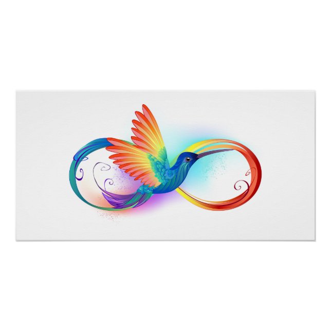 Rainbow Hummingbird mit dem Symbol Unendlichkeit Poster (Vorderseite)