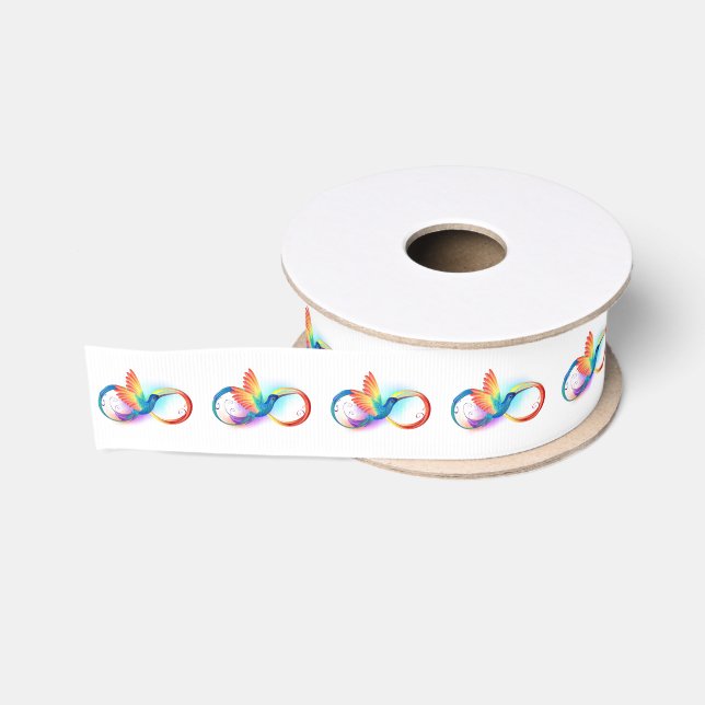 Rainbow Hummingbird mit dem Symbol Unendlichkeit Ripsband (Spule)