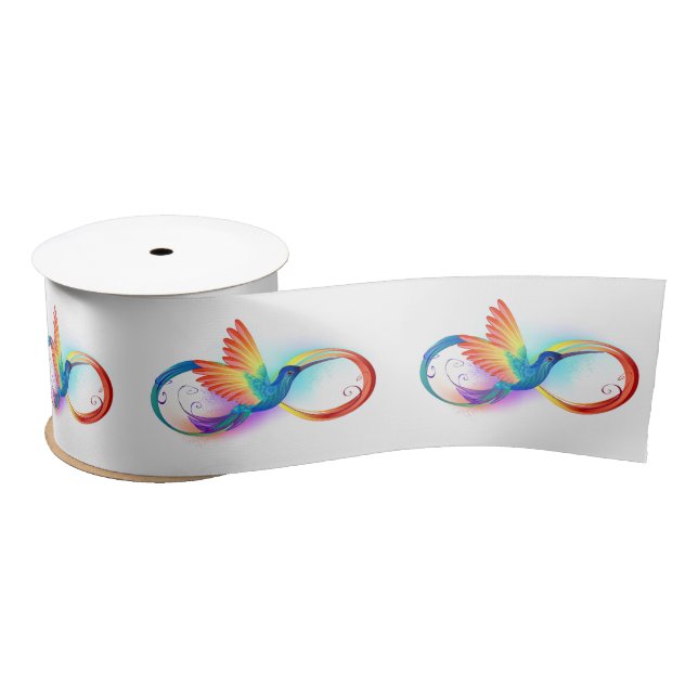 Rainbow Hummingbird mit dem Symbol Unendlichkeit Satinband (Spule)