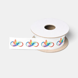 Rainbow Hummingbird mit dem Symbol Unendlichkeit Satinband