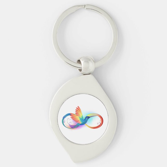 Rainbow Hummingbird mit dem Symbol Unendlichkeit Schlüsselanhänger (Vorderseite)