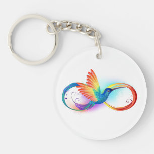 Rainbow Hummingbird mit dem Symbol Unendlichkeit Schlüsselanhänger