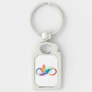 Rainbow Hummingbird mit dem Symbol Unendlichkeit Schlüsselanhänger