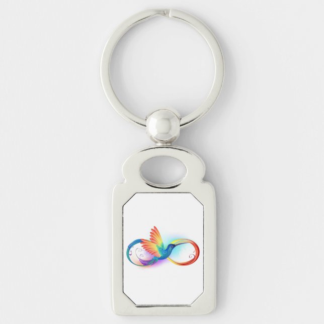 Rainbow Hummingbird mit dem Symbol Unendlichkeit Schlüsselanhänger (Vorderseite)