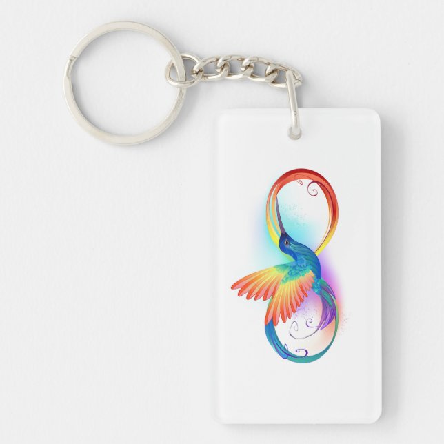 Rainbow Hummingbird mit dem Symbol Unendlichkeit Schlüsselanhänger (Vorderseite)