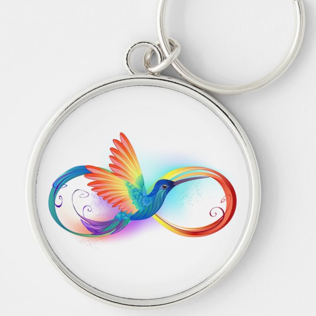 Rainbow Hummingbird mit dem Symbol Unendlichkeit Schlüsselanhänger (Vorne)