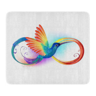 Rainbow Hummingbird mit dem Symbol Unendlichkeit Schneidebrett