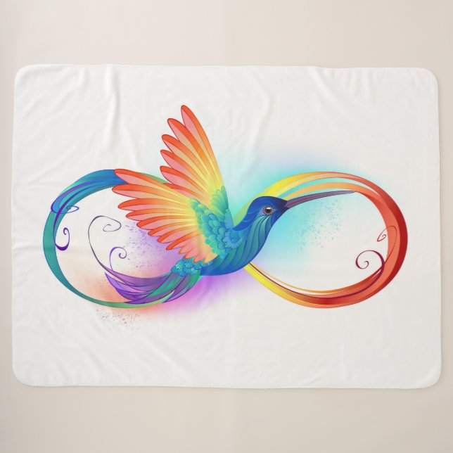 Rainbow Hummingbird mit dem Symbol Unendlichkeit Sherpadecke (Vorderseite (Horizontal))