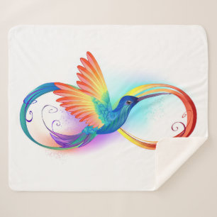 Rainbow Hummingbird mit dem Symbol Unendlichkeit Sherpadecke