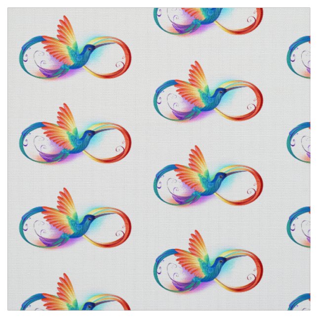 Rainbow Hummingbird mit dem Symbol Unendlichkeit Stoff (Muster)