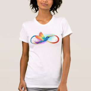 Rainbow Hummingbird mit dem Symbol Unendlichkeit T-Shirt