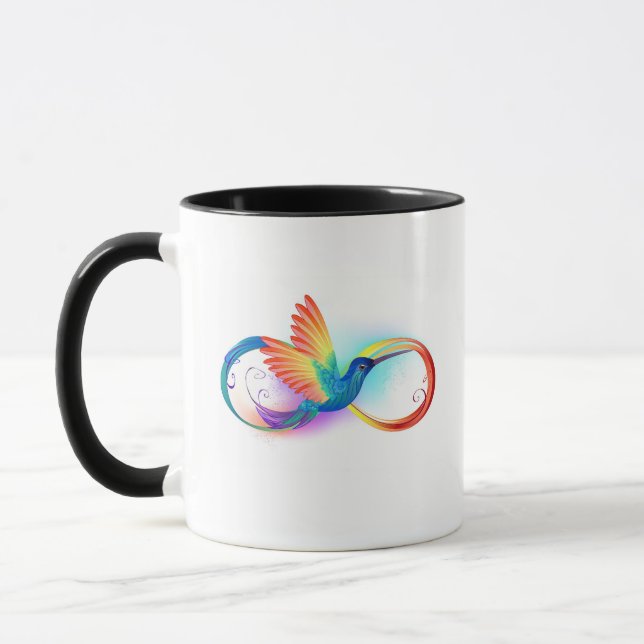 Rainbow Hummingbird mit dem Symbol Unendlichkeit Tasse (Links)