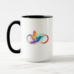 Rainbow Hummingbird mit dem Symbol Unendlichkeit Tasse