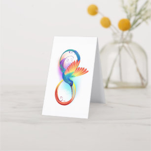 Rainbow Hummingbird mit dem Symbol Unendlichkeit Terminkarte