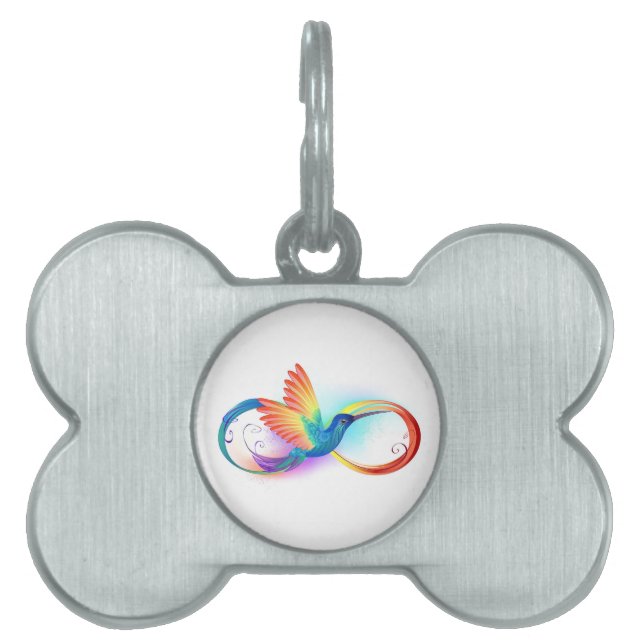 Rainbow Hummingbird mit dem Symbol Unendlichkeit Tiermarke (Vorderseite)