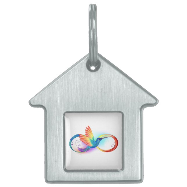Rainbow Hummingbird mit dem Symbol Unendlichkeit Tiermarke (Vorderseite)