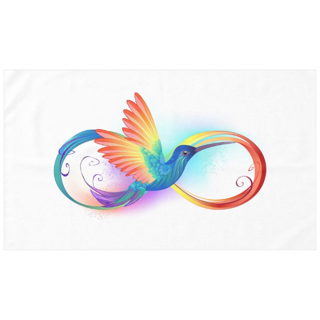 Rainbow Hummingbird mit dem Symbol Unendlichkeit Tischdecke (Vorderseite (Horizontal))
