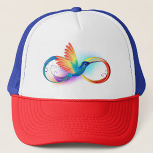 Rainbow Hummingbird mit dem Symbol Unendlichkeit Truckerkappe