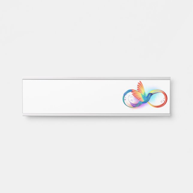 Rainbow Hummingbird mit dem Symbol Unendlichkeit Türschild (Vorderseite )