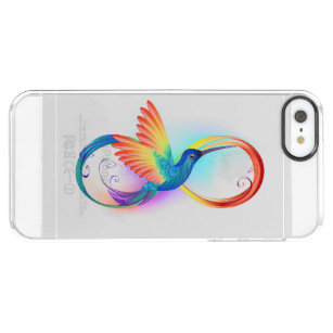 Rainbow Hummingbird mit dem Symbol Unendlichkeit Durchsichtige iPhone SE/5/5s Hülle