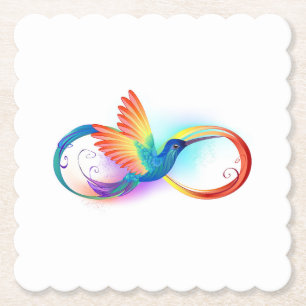 Rainbow Hummingbird mit dem Symbol Unendlichkeit Untersetzer