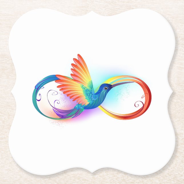 Rainbow Hummingbird mit dem Symbol Unendlichkeit Untersetzer (Vorderseite)
