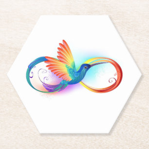 Rainbow Hummingbird mit dem Symbol Unendlichkeit Untersetzer