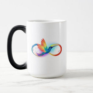 Rainbow Hummingbird mit dem Symbol Unendlichkeit Verwandlungstasse