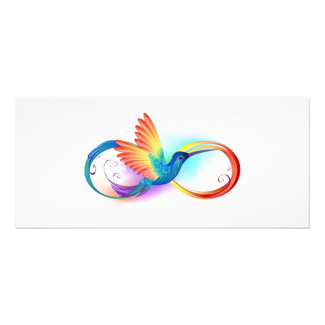 Rainbow Hummingbird mit dem Symbol Unendlichkeit Werbekarte (Vorne)