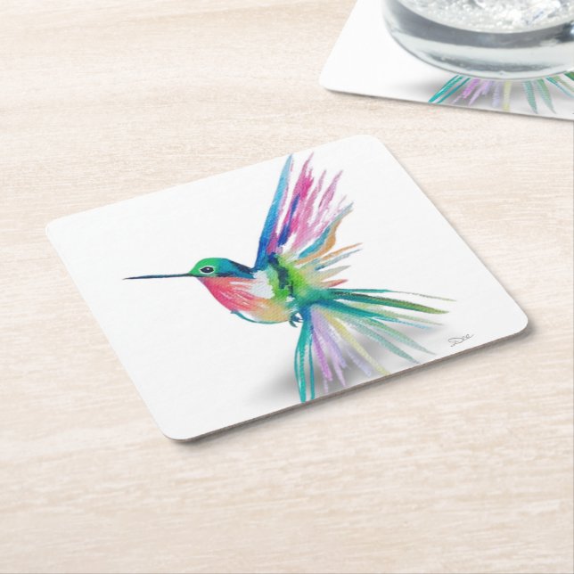 Rainbow Hummingbird Paper Untersetzer (angewinkelt)