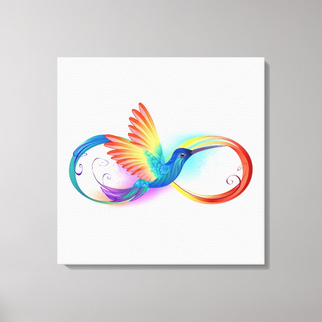 Rainbow Hummingbird with Infinity symbol Leinwanddruck (Vorderseite)