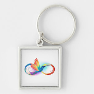 Rainbow Hummingbird with Infinity symbol Schlüsselanhänger