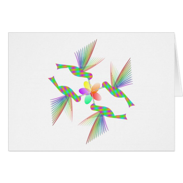 Rainbow Hummingbirds Küsst eine Blume (Vorderseite (Horizontal))