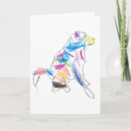 Rainbow Hund Happy New Year Grußkarte Karte