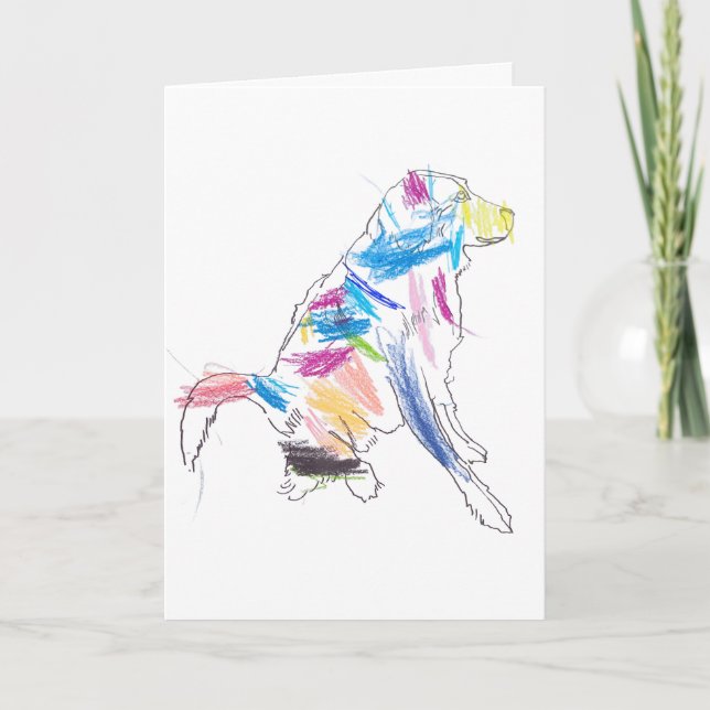 Rainbow Hund Happy New Year Grußkarte Karte (Vorderseite)