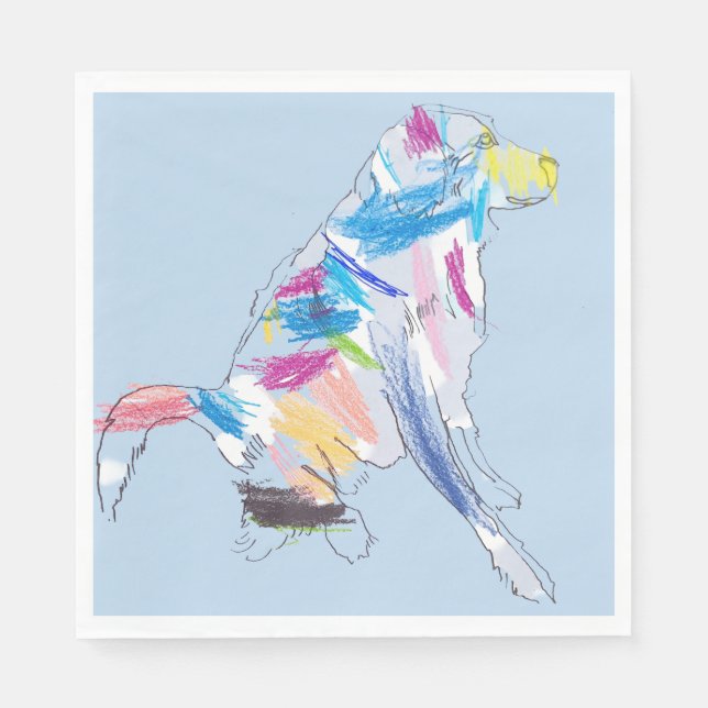 Rainbow-Hund Partys Napkins Serviette (Vorderseite)