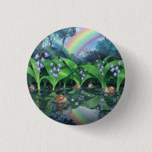 Rainbow hyacinth Schnecke Cartoon Button
