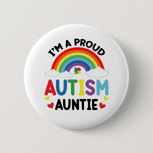 Rainbow I bin eine stolze Autismus Tante Autismus  Button