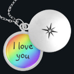 Rainbow I Liebe You Locket Necklace<br><div class="desc">So sehr romantisch. Entworfen in Washington Staat, USA für Ihr Vergnügen. Danke, dass du unabhängige Künstler unterstützt hast!</div>