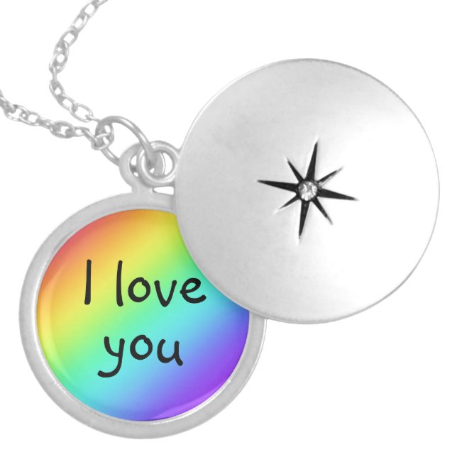Rainbow I Liebe You Locket Necklace (Vorderseite)