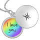 Rainbow I Liebe You Locket Necklace (Vorderseite)